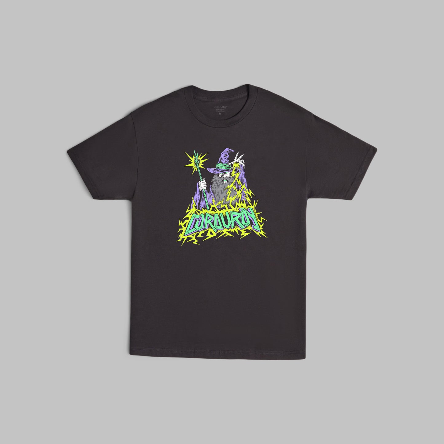 CORDUROY BOLTS TEE BLACK
