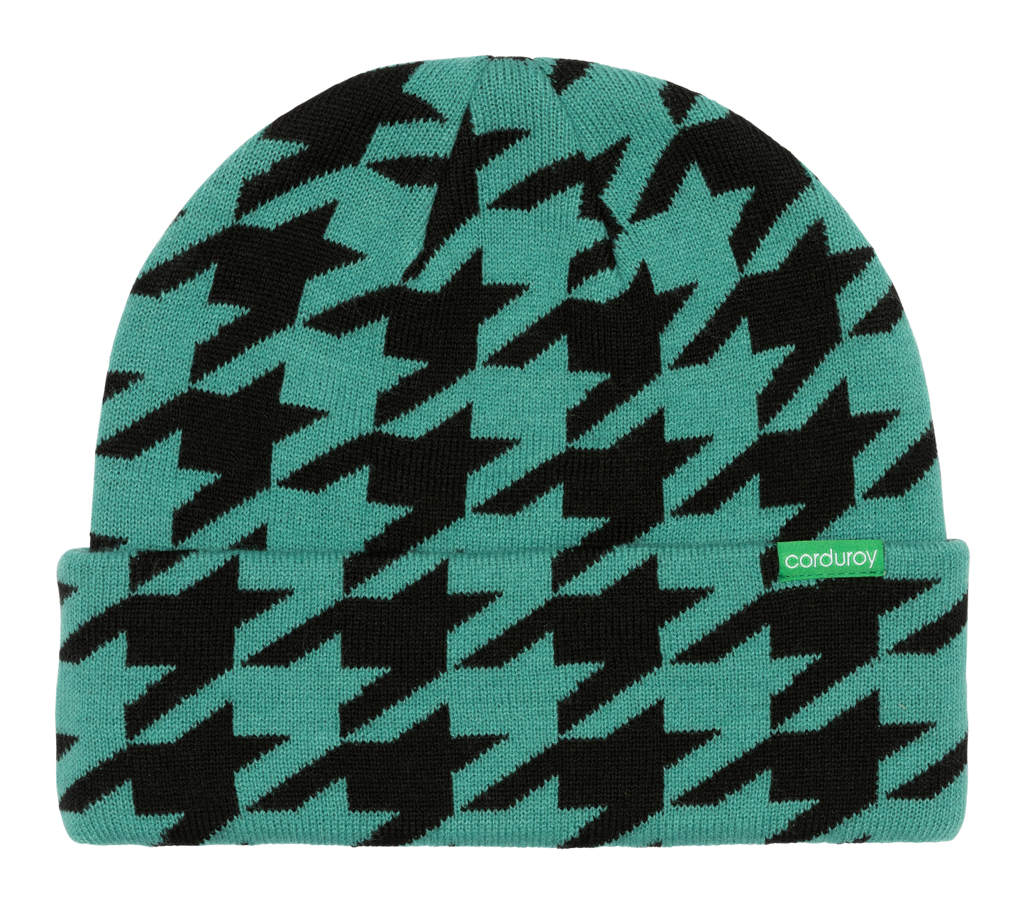 HOUNDSTOOTH BEANIE - TEAL